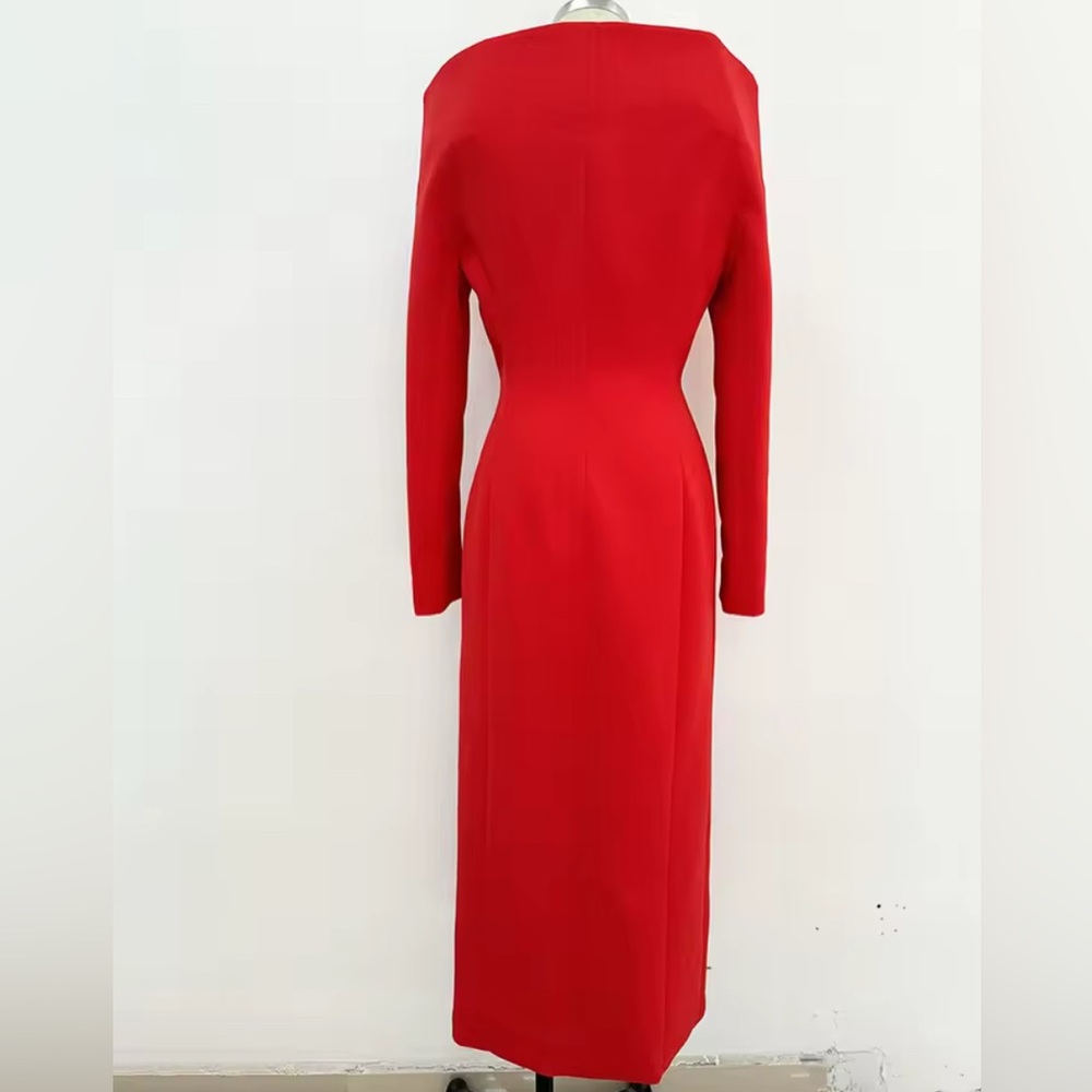 NEW $385 Audrey Couture Red Double-Breasted Coat - Picture 6 of 12